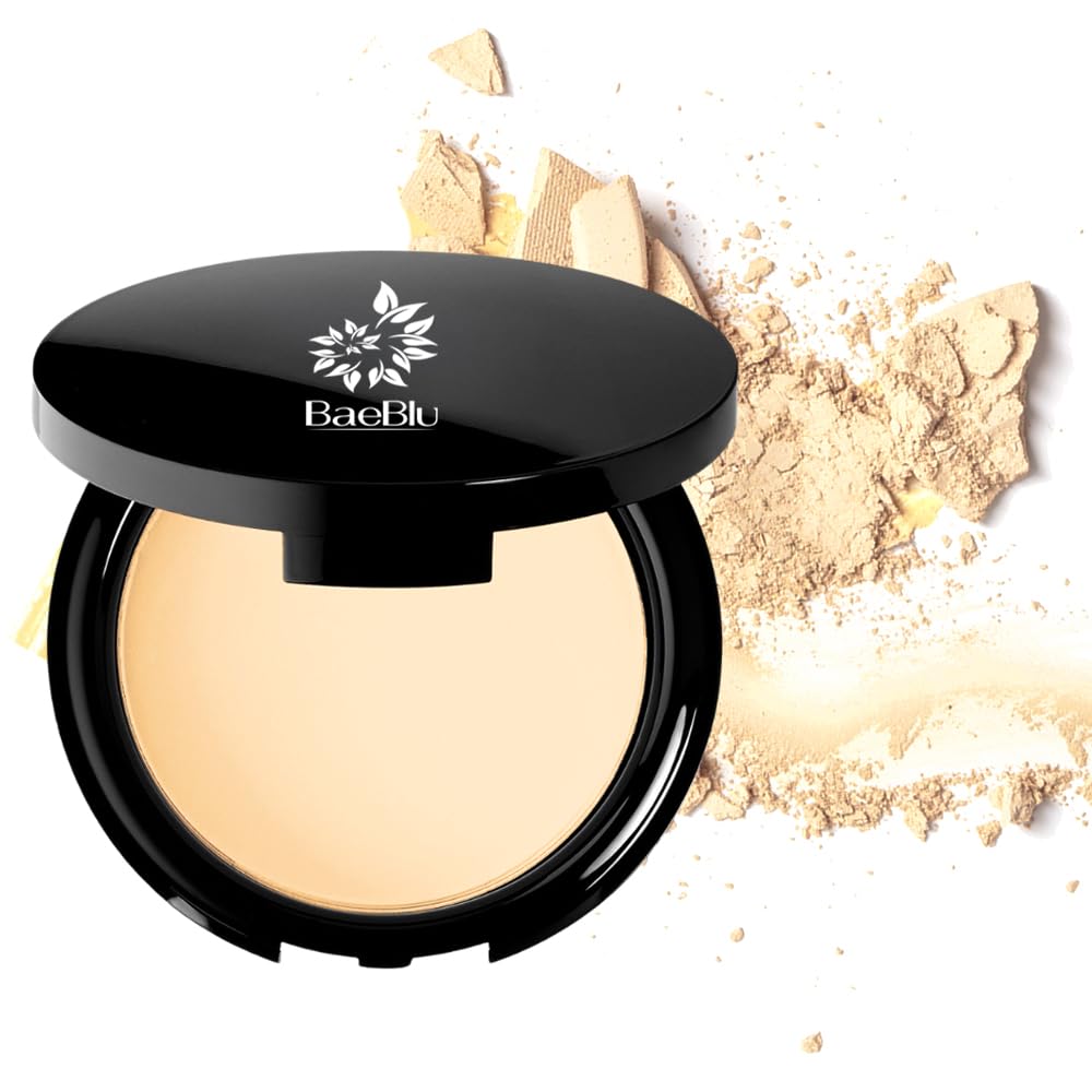 BaeBlu Organic Pressed Setting Powder – Invisible Banana | Talc-Free, Non-Toxic Matte Finish