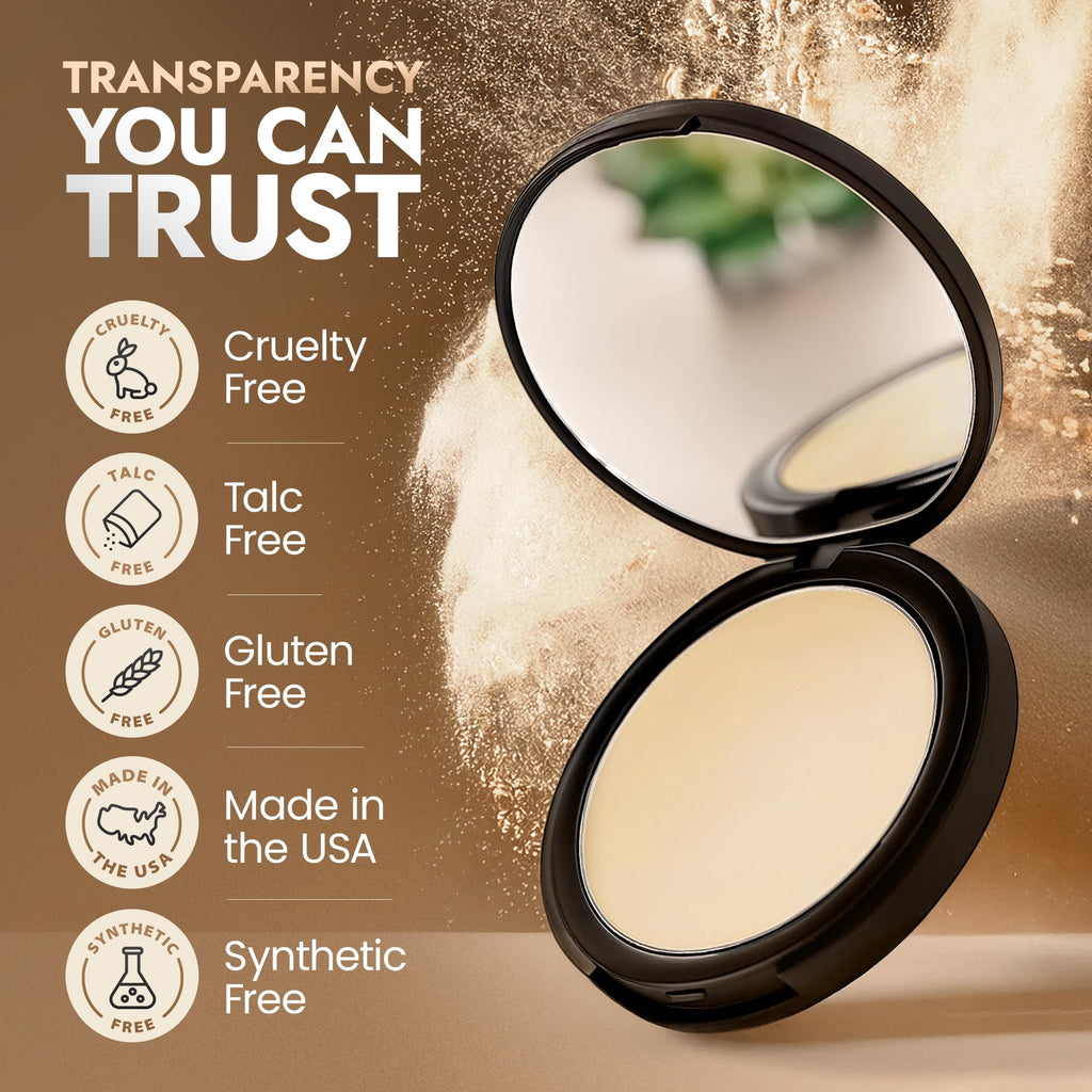 BaeBlu Organic Pressed Setting Powder – Invisible Banana | Talc-Free, Non-Toxic Matte Finish