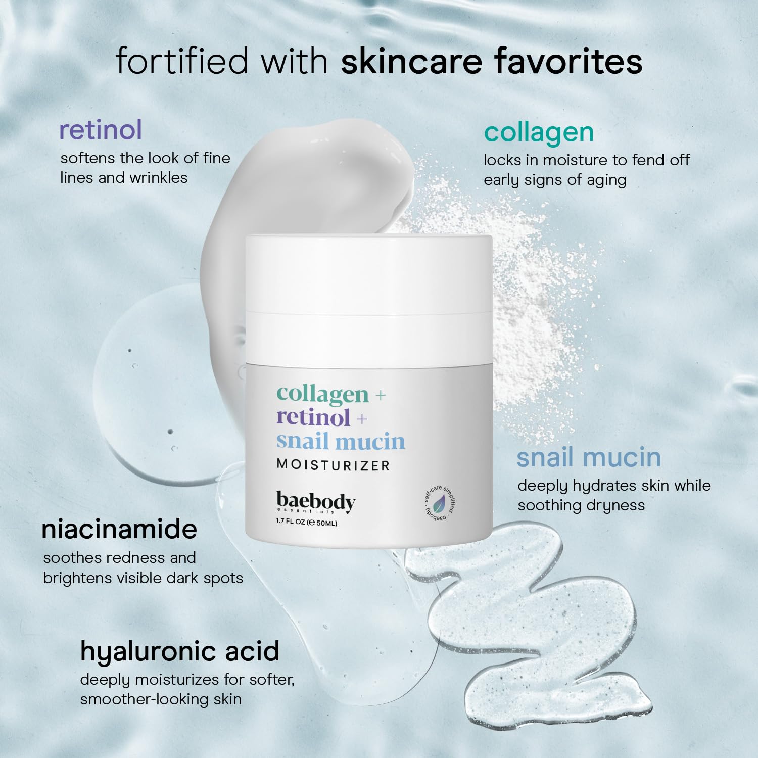 Baebody Collagen Retinol Snail Mucin Moisturizer with Hyaluronic Acid | Anti-Aging Face Cream