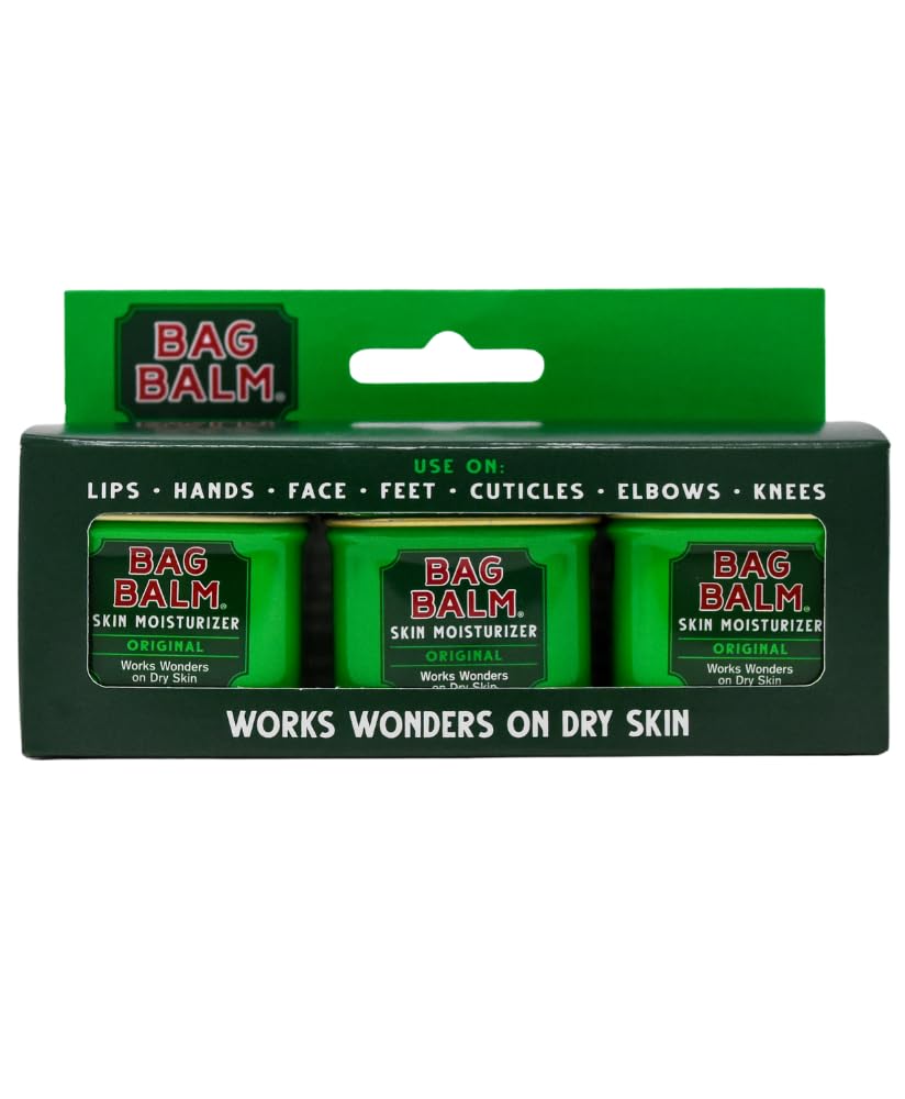 Bag Balm Skin Moisturizer Mini Tin Gift Box (Set of 3) – Versatile, Fragrance-Free Care