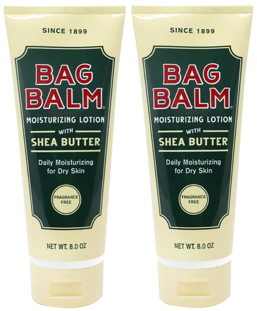Bag Balm Moisturizing Body Lotion with Shea Butter & Jojoba – 2-Pack, 8oz Tubes