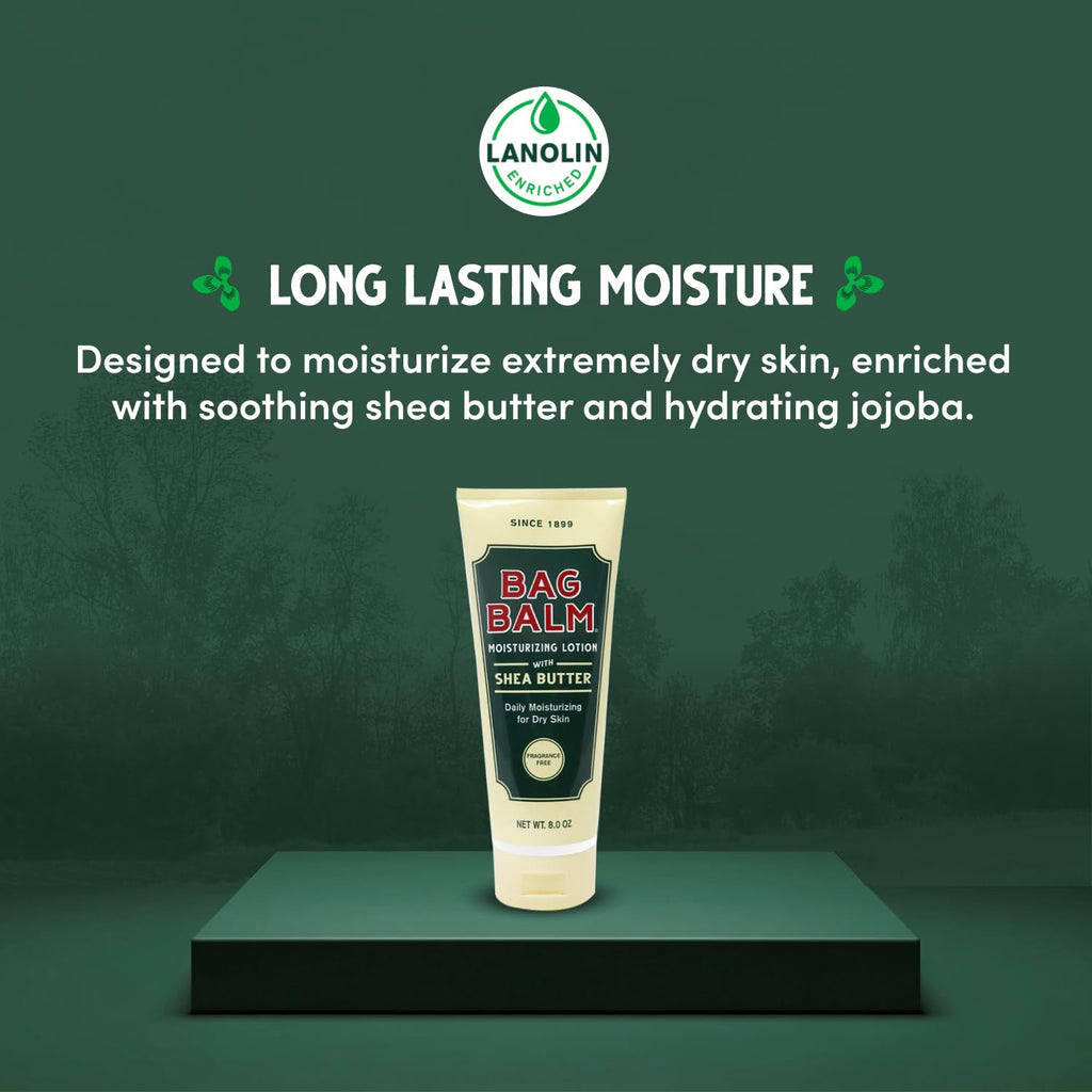 Bag Balm Moisturizing Body Lotion with Shea Butter & Jojoba – 2-Pack, 8oz Tubes