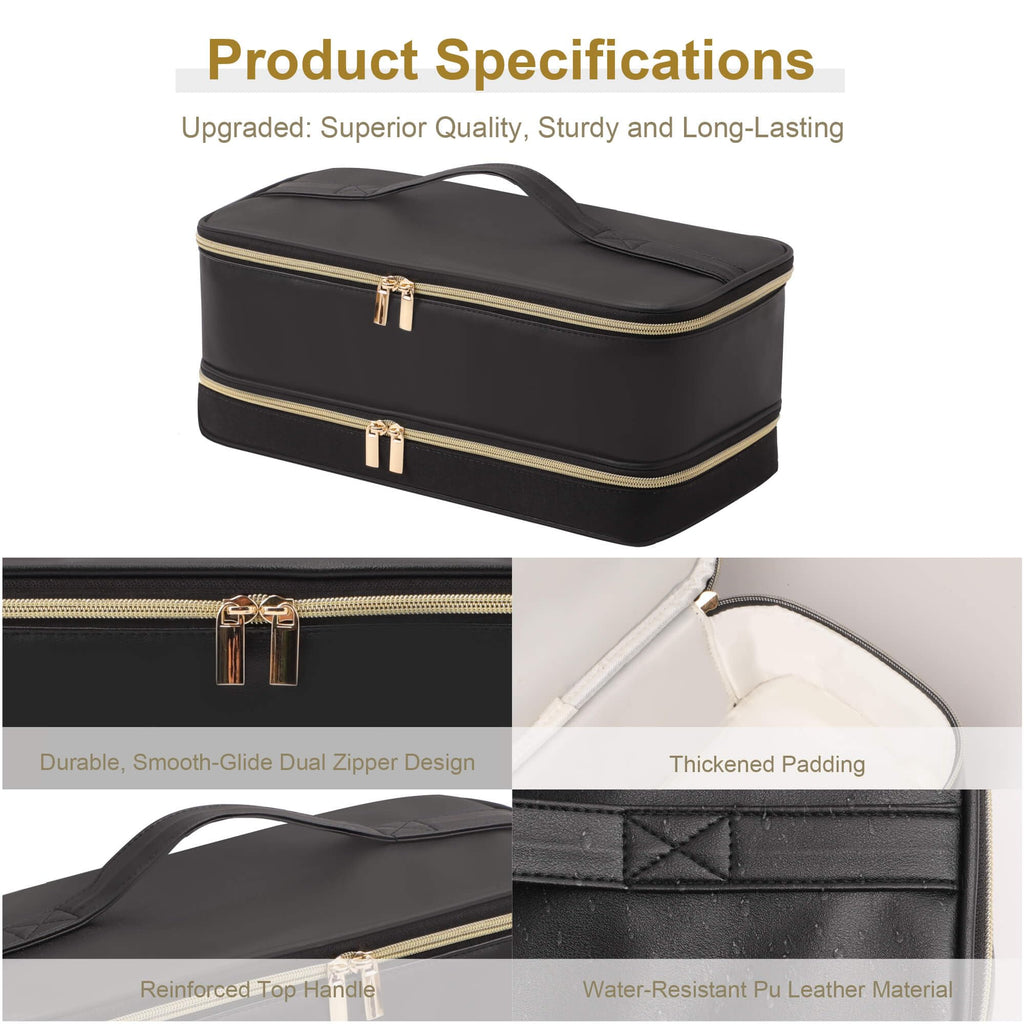 BAGCRAZY Travel Carrying Case for Dyson, Shark FlexStyle & Revlon Hair Dryers – Double-Layer Organizer