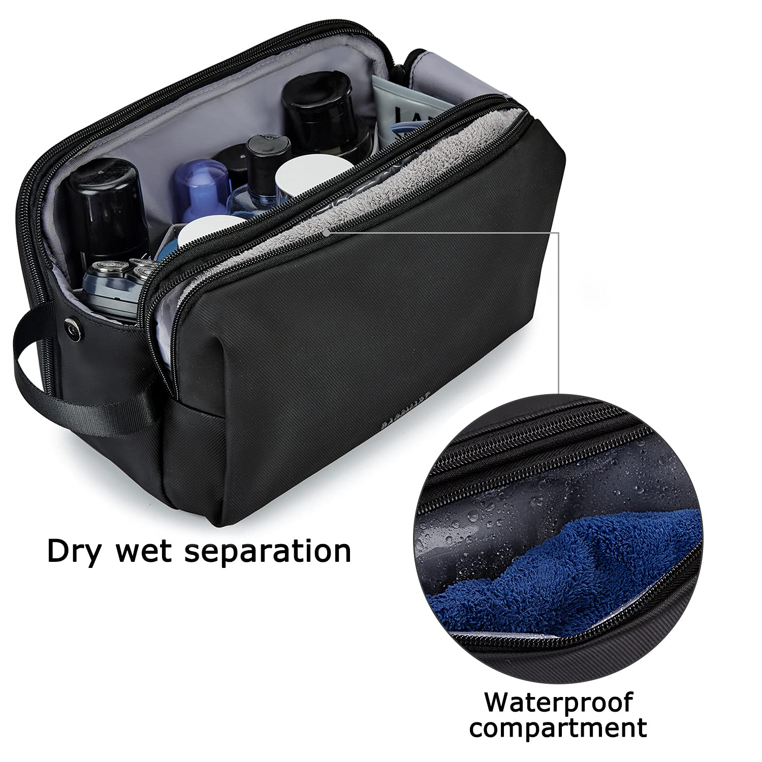 BAGSMART Toiletry Bag for Men - Large, Water-Resistant Travel Dopp Kit & Organizer
