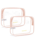BAGSMART Clear Toiletry Bag 2-Pack – TSA Approved, Nude Pink Carry-On Pouches