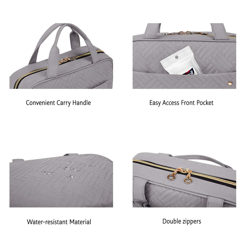 BAGSMART Toiletry Bag with Hanging Hook | Water-Resistant Travel Organizer (Medium, Grey)