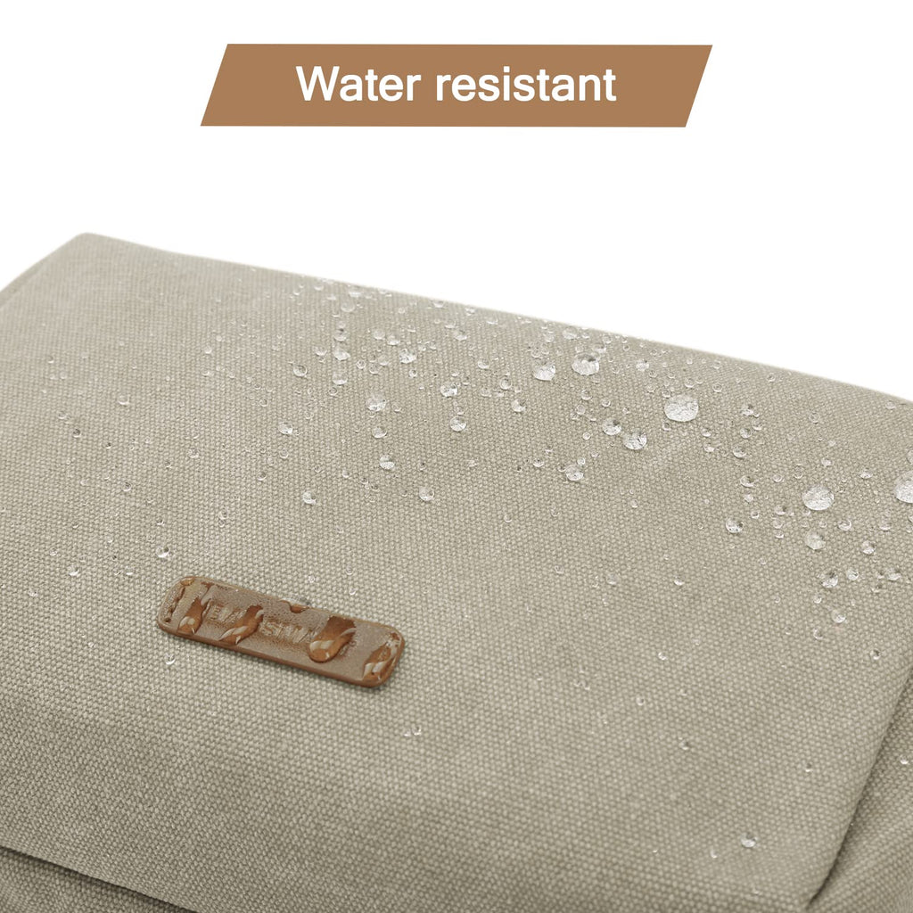 BAGSMART Men’s Toiletry Bag – Canvas Dopp Kit, Water-Resistant, Beige, Medium