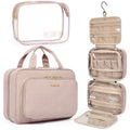 BAGSMART Toiletry Bag Hanging Organizer – TSA-Approved Transparent Cosmetic Bag (Medium Pink)