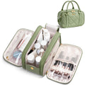 Bagstellar Travel Makeup Bag - Large Quilted Toiletry Case, Sage Green