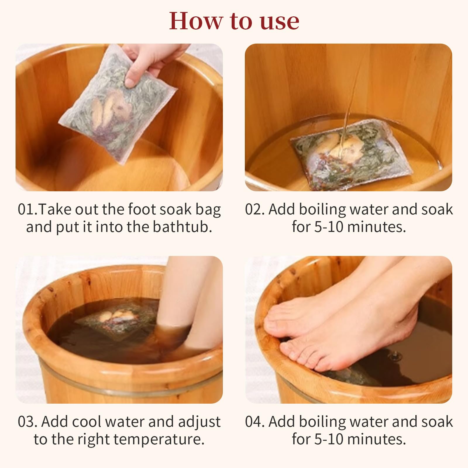 Baihuatang Herbal Foot Soak – 12-Herb Mugwort & Wormwood Bath Bag, 400g