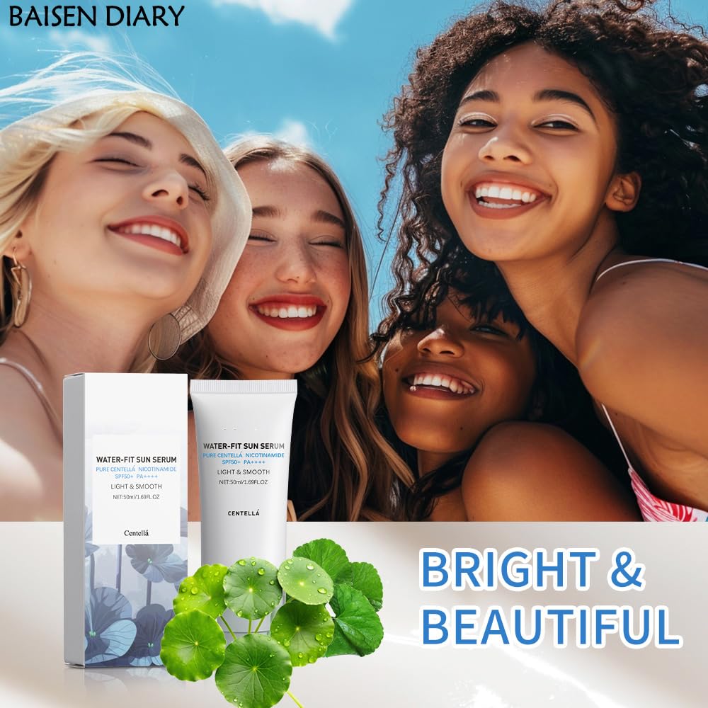 BAISEN DIARY Centella Sunscreen SPF50+ PA++++ & Hyalu Cica Sun Serum – 2-Pack