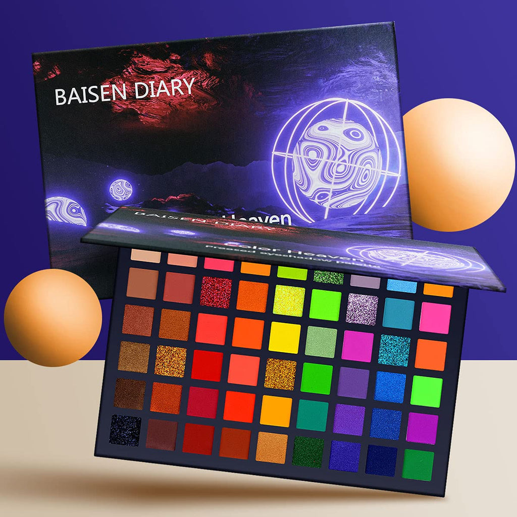 BAISEN DIARY 54-Color Eyeshadow Palette – Matte & Shimmer in Forest & Olive Tones