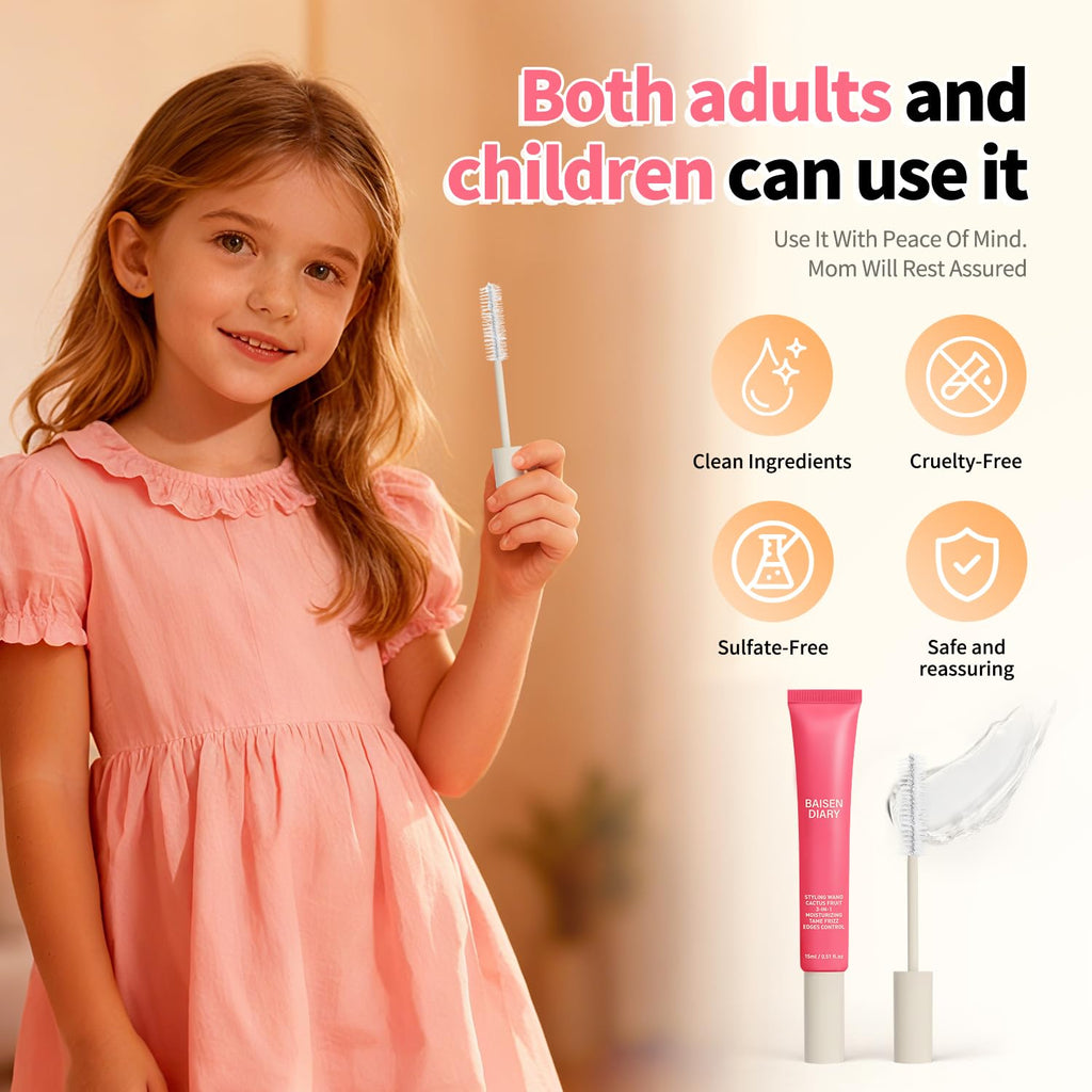 BAISEN DIARY 2 Pack Hair Cactus Fruit 3-in-1 Styling Cream & Flyaway Wand – Frizz Control & Shine