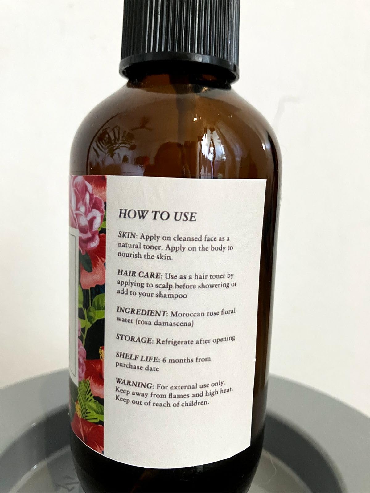 Rose Water Spray for Face by Baja Basics – Pure Organic Rosewater Toner for Skin & Hair (4 oz)