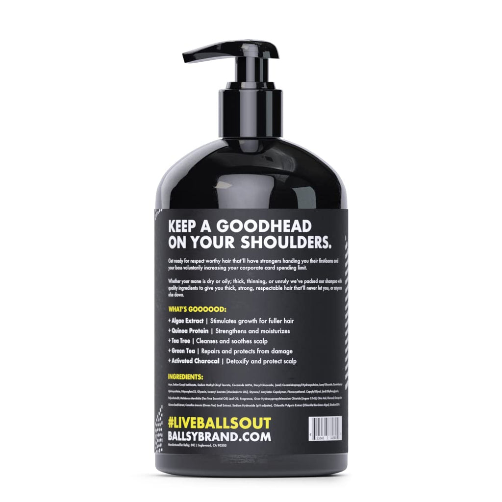 Ballsy Goodhead Shampoo – Tea Tree Oil for Thick, Strong Hair | 16 Fl oz