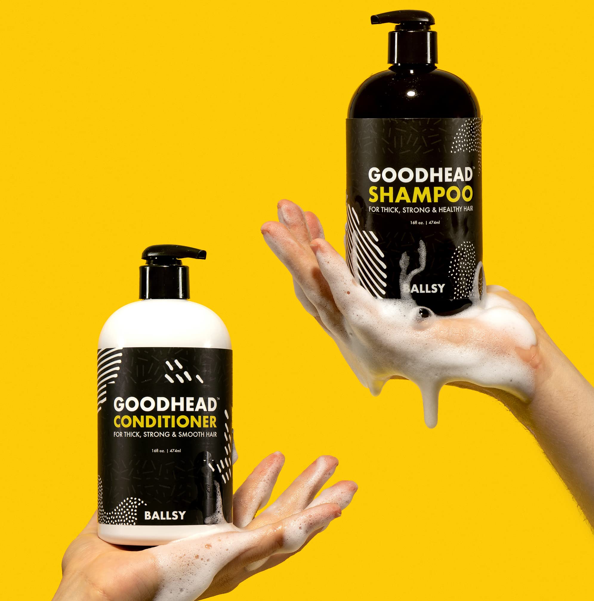 Ballsy Goodhead Shampoo – Tea Tree Oil for Thick, Strong Hair | 16 Fl oz