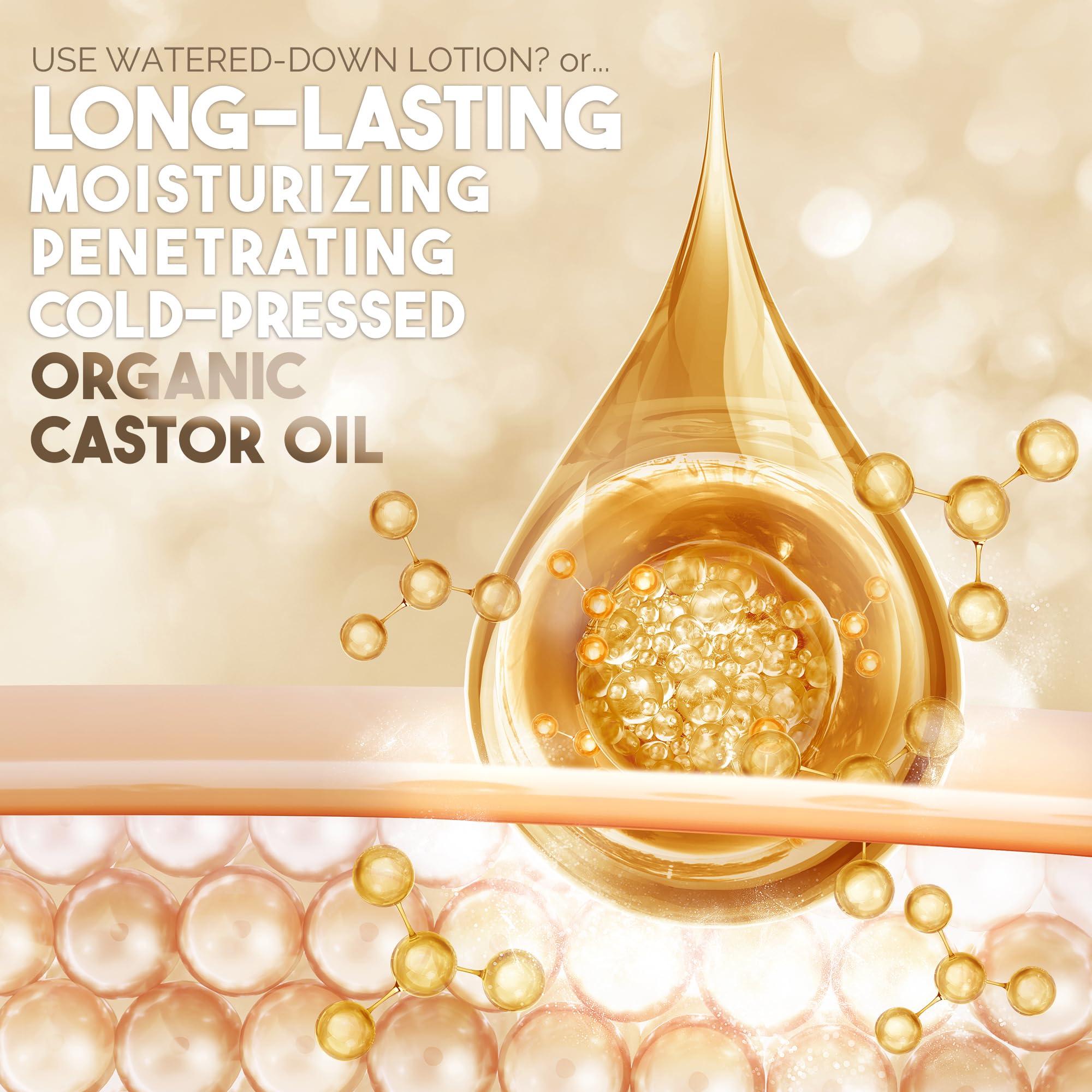 BALM OF GILEAD Organic Castor Oil — 16 oz Cold-Pressed, Hexane-Free, USDA Certified Pure in Glass Bottle