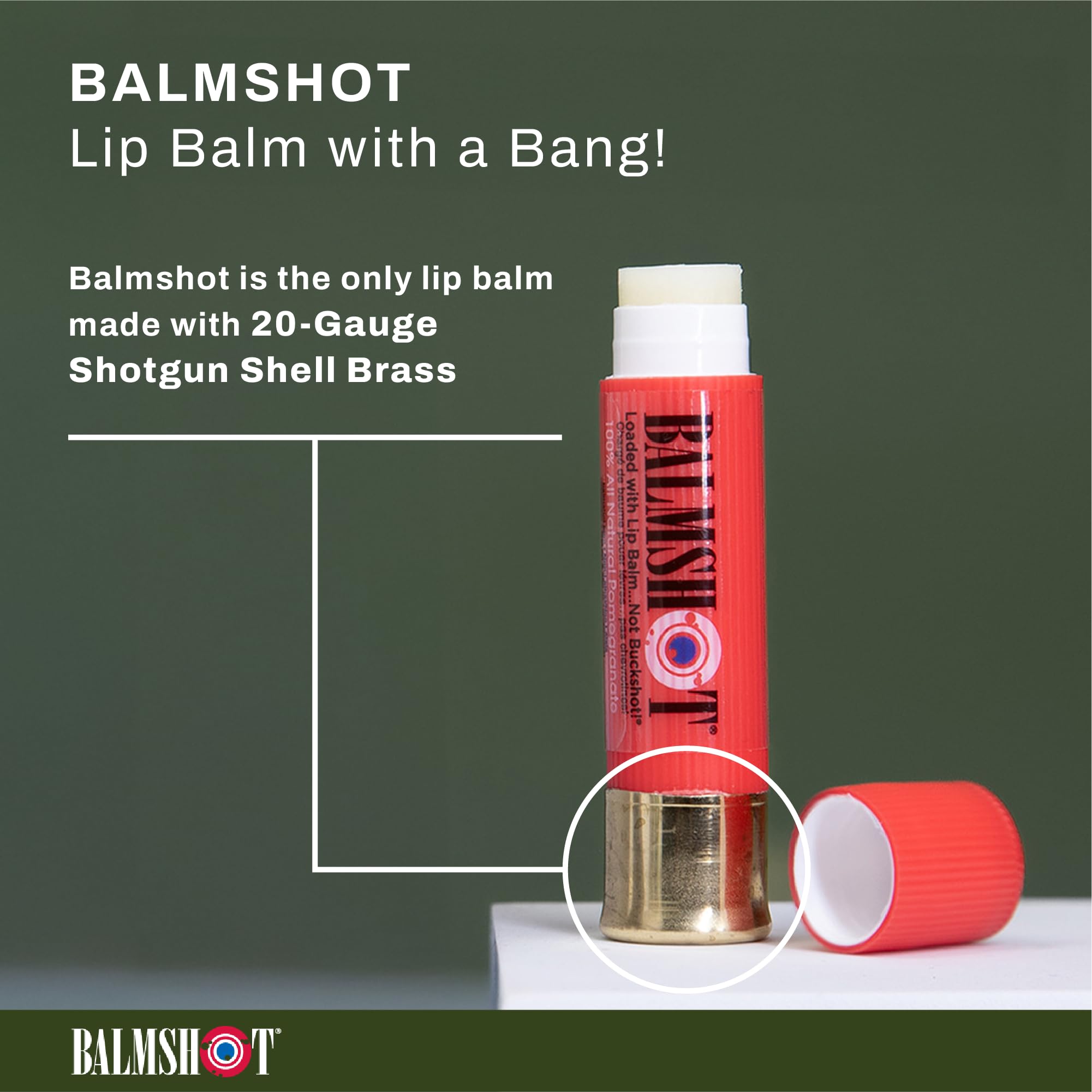 Balmshot Pomegranate Lip Balm – 2 Pack | 100% All-Natural