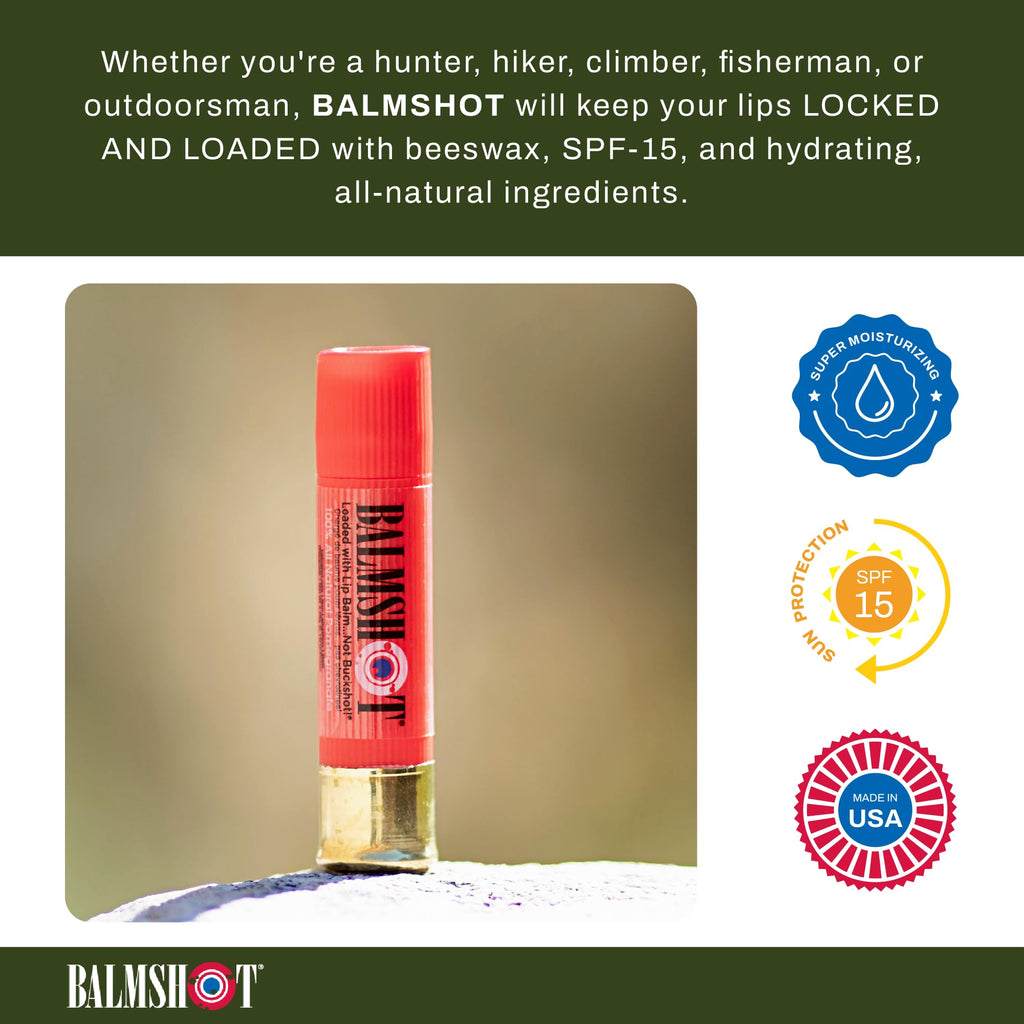 Balmshot Pomegranate Lip Balm – 2 Pack | 100% All-Natural