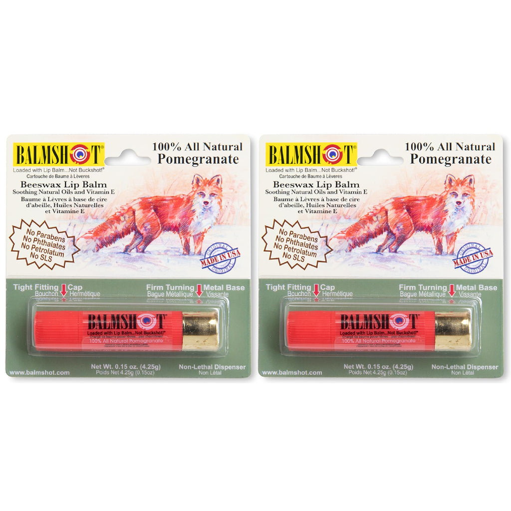 Balmshot Pomegranate Lip Balm – 2 Pack | 100% All-Natural