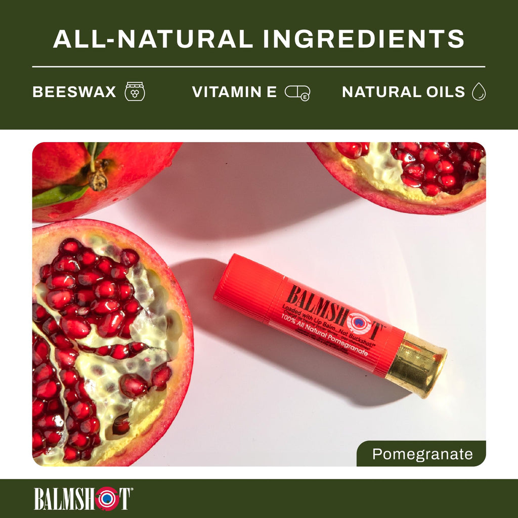 Balmshot Pomegranate Lip Balm – 2 Pack | 100% All-Natural