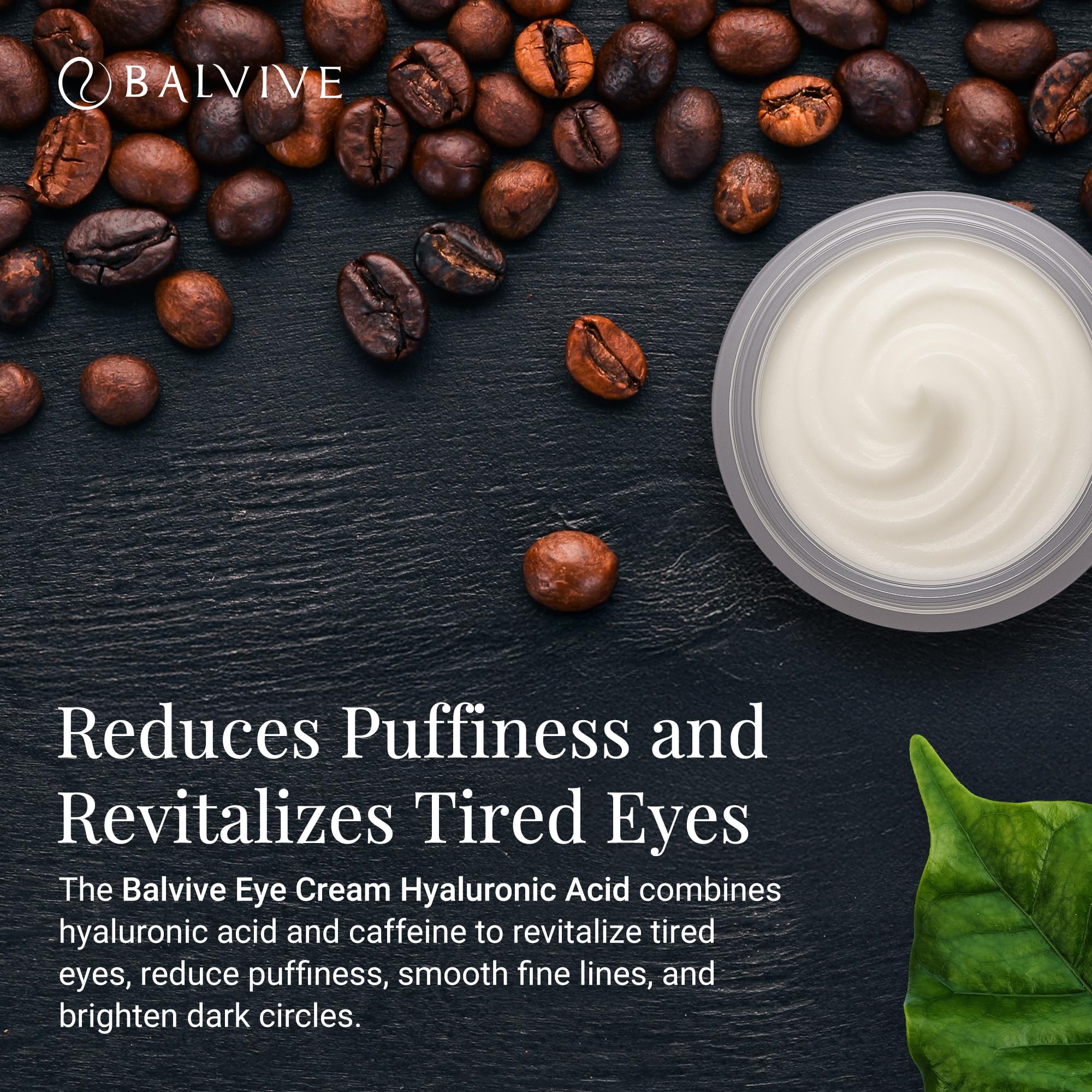 BALVIVE Caffeine Under Eye Cream for Dark Circles, Puffiness & Fine Lines – 30ml