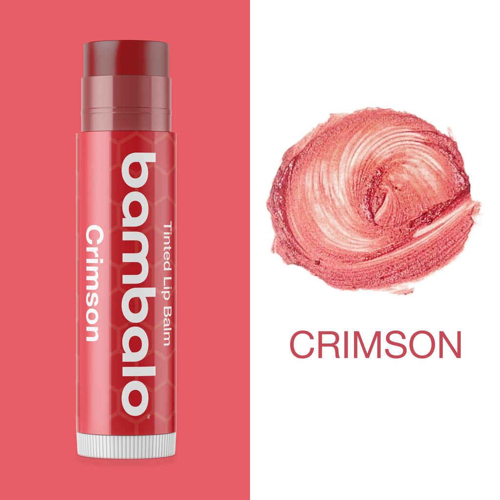 Bambalo Crimson Tinted Lip Balm 4-Pack | Hydrating, Natural Formula – Made in USA