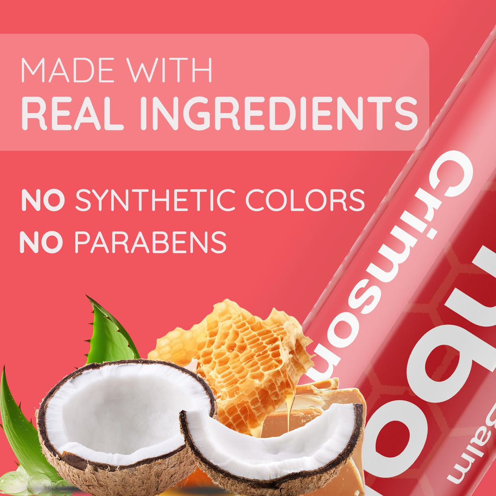 Bambalo Crimson Tinted Lip Balm 4-Pack | Hydrating, Natural Formula – Made in USA