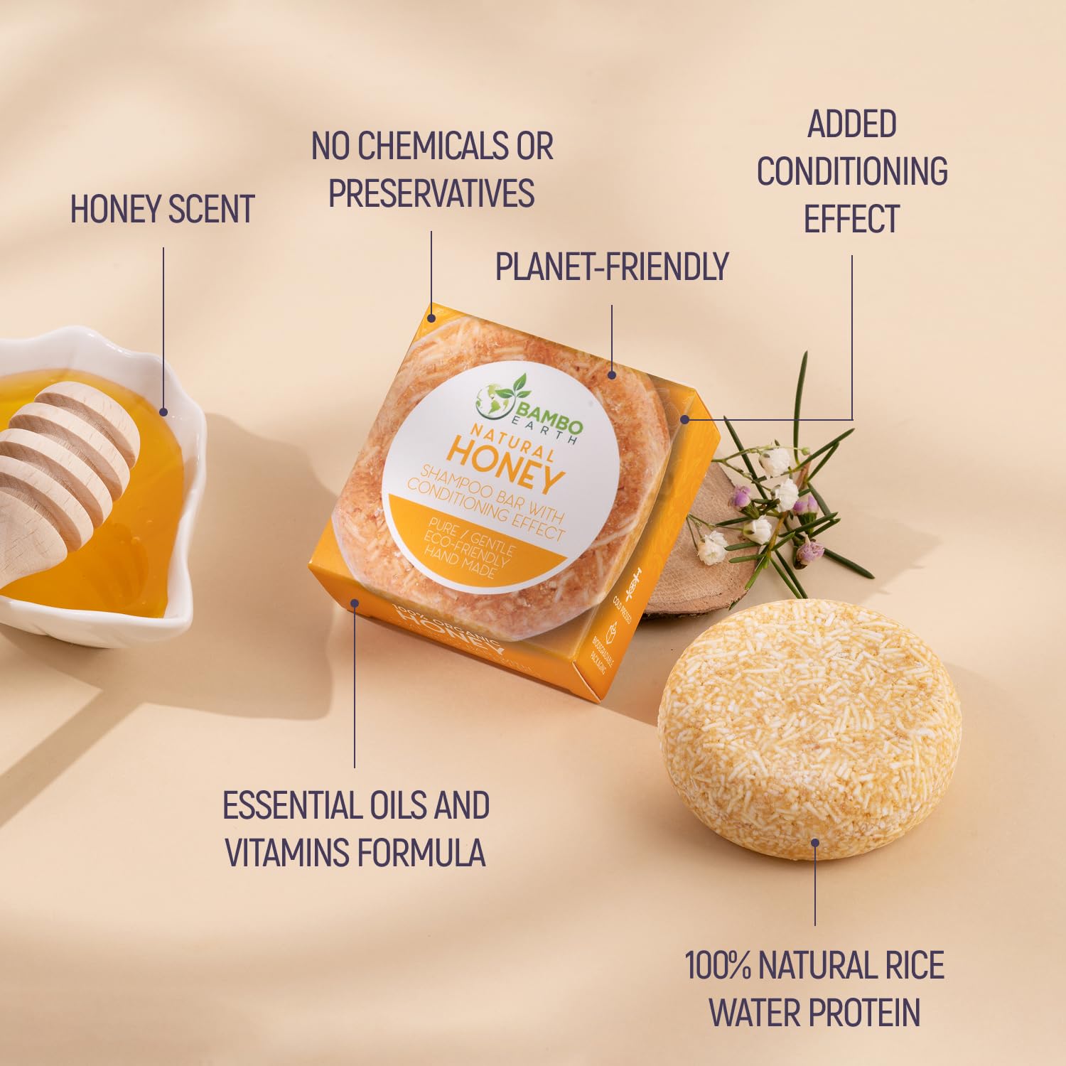 BAMBOEARTH Solid Shampoo Bar & Conditioner – 12 Pack, Natural Plant-Based Oils, Zero-Waste Packaging