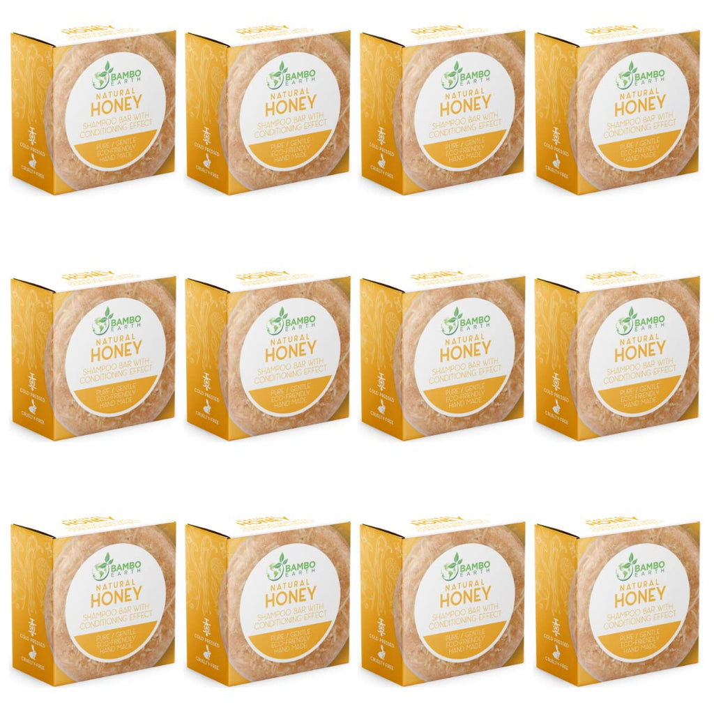 BAMBOEARTH Solid Shampoo Bar & Conditioner – 12 Pack, Natural Plant-Based Oils, Zero-Waste Packaging