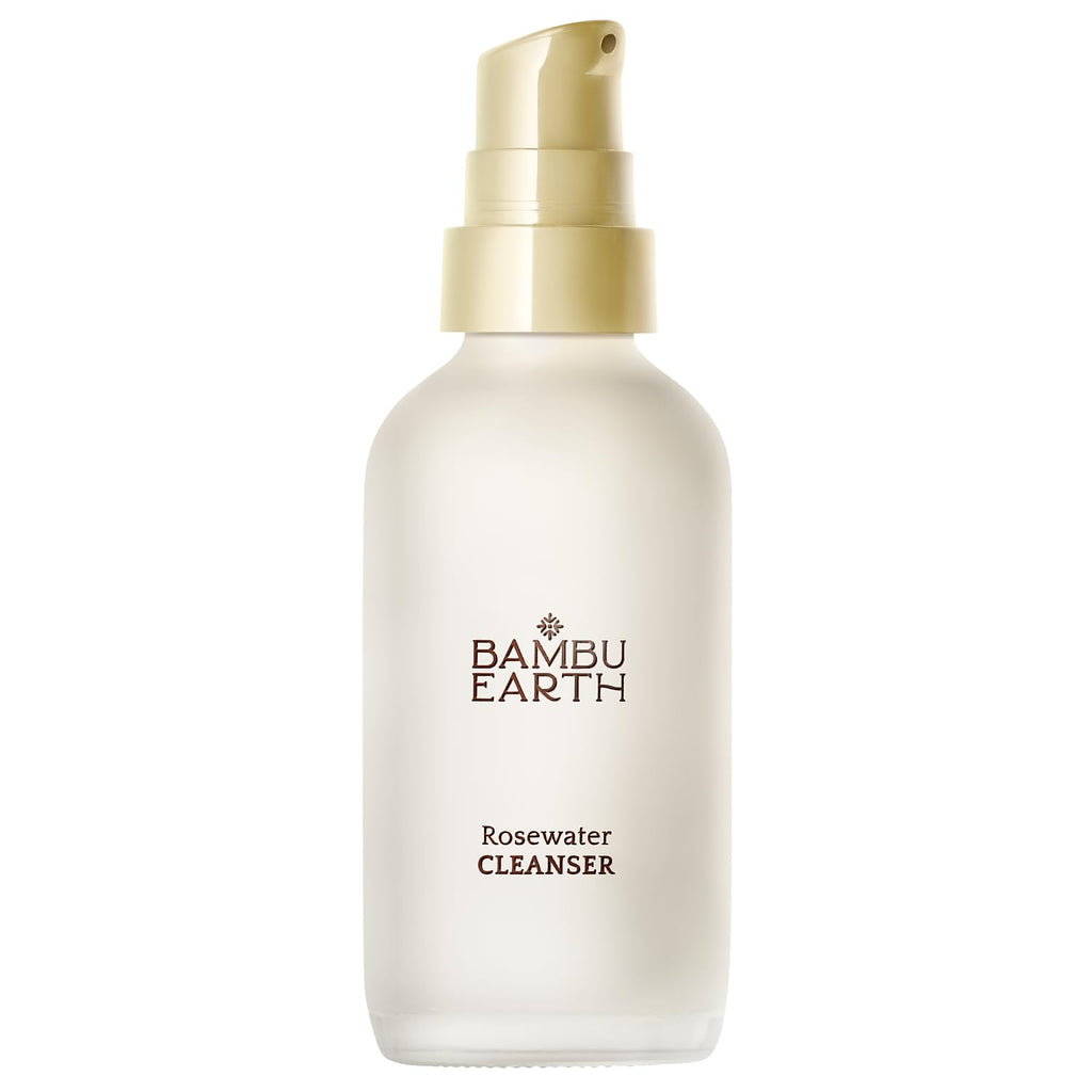 BAMBU EARTH Rosewater Face Cleanser – Hydrates, Balances & Soothes (4 oz)