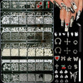 BANA ART Silver Nail Charms Y2K Kit – 5 Boxes of 3D Charms, Pearls, Rhinestones & Rivets