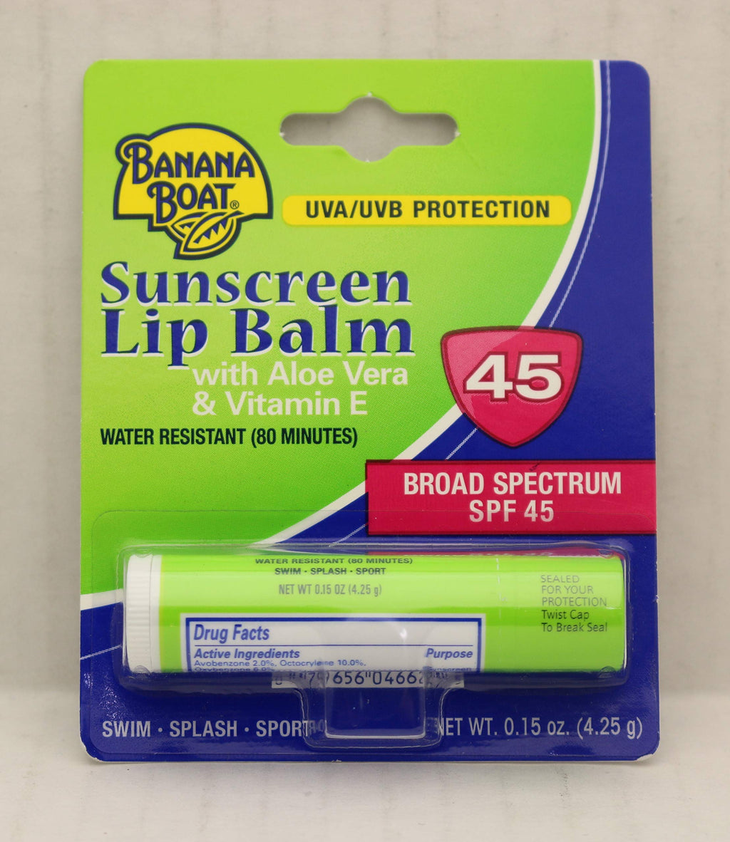 Banana Boat Aloe Vera Lip Balm SPF 45 – 12 Pack, 0.15 oz Each
