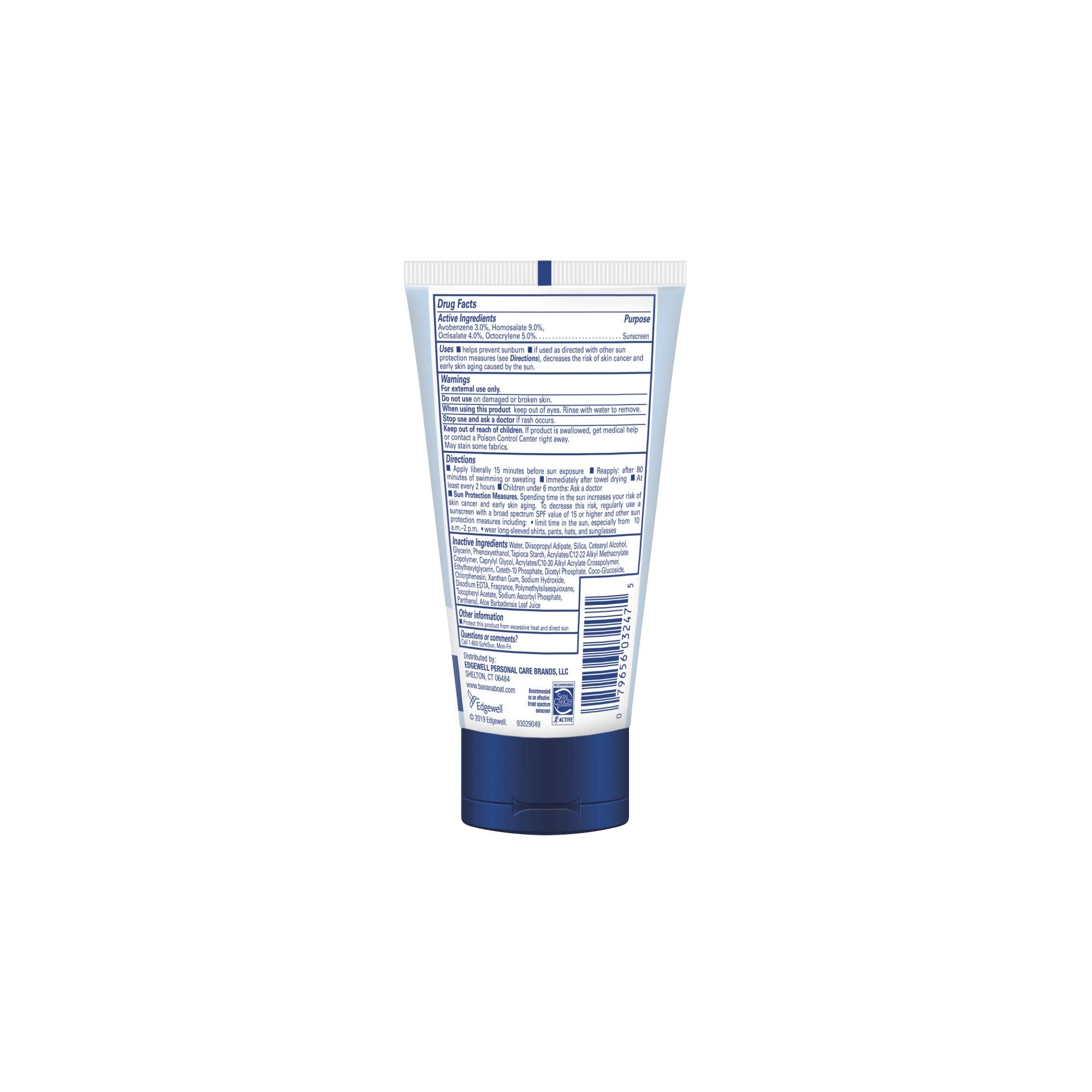 Banana Boat Light As Air SPF 50 Face Sunscreen – 3oz Travel Size, Non-Greasy, Oxybenzone-Free