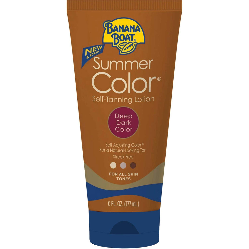 Banana Boat Summer Color Self Tanning Lotion - Deep Dark Tan (6 oz) Pack of 4