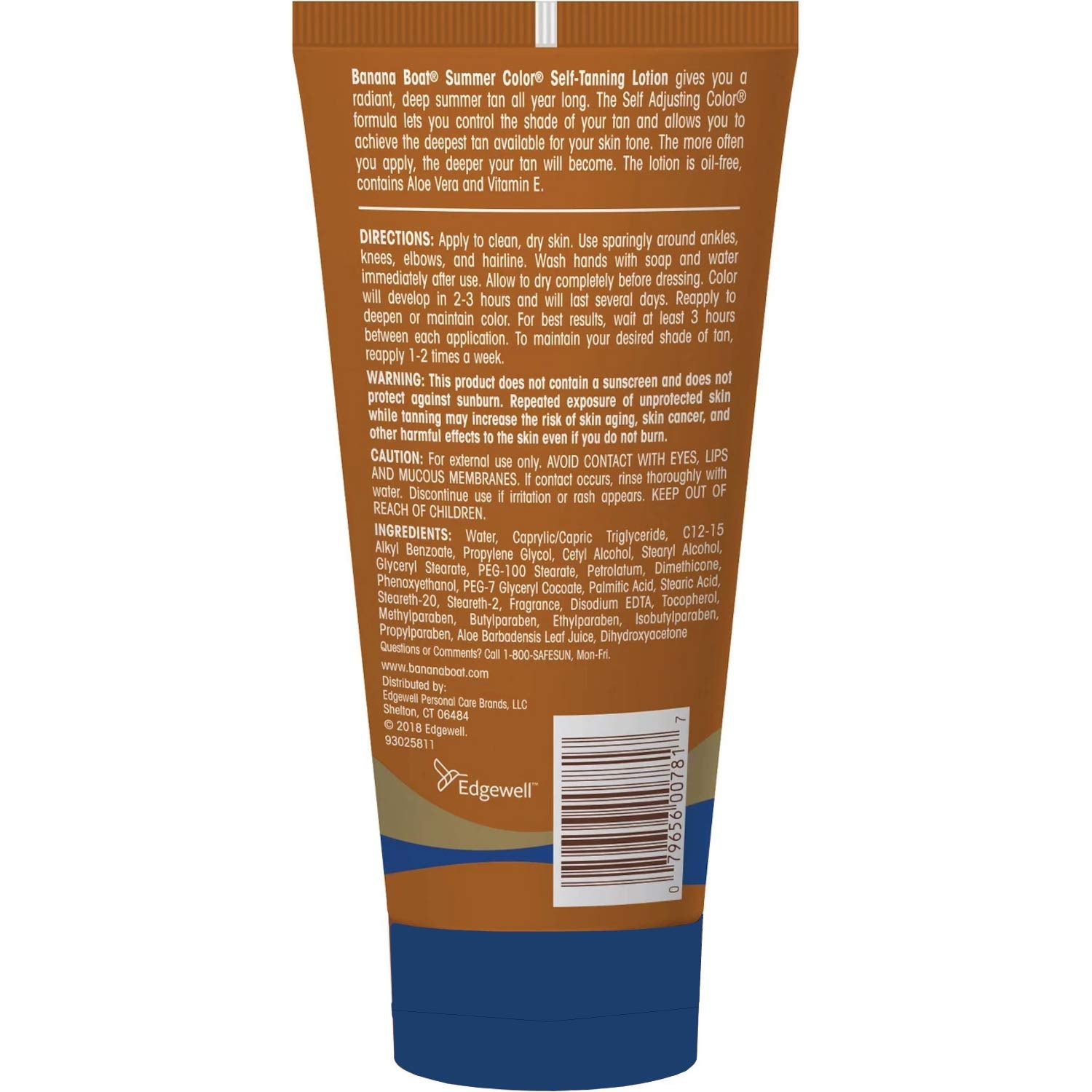 Banana Boat Summer Color Self Tanning Lotion - Deep Dark Tan (6 oz) Pack of 4