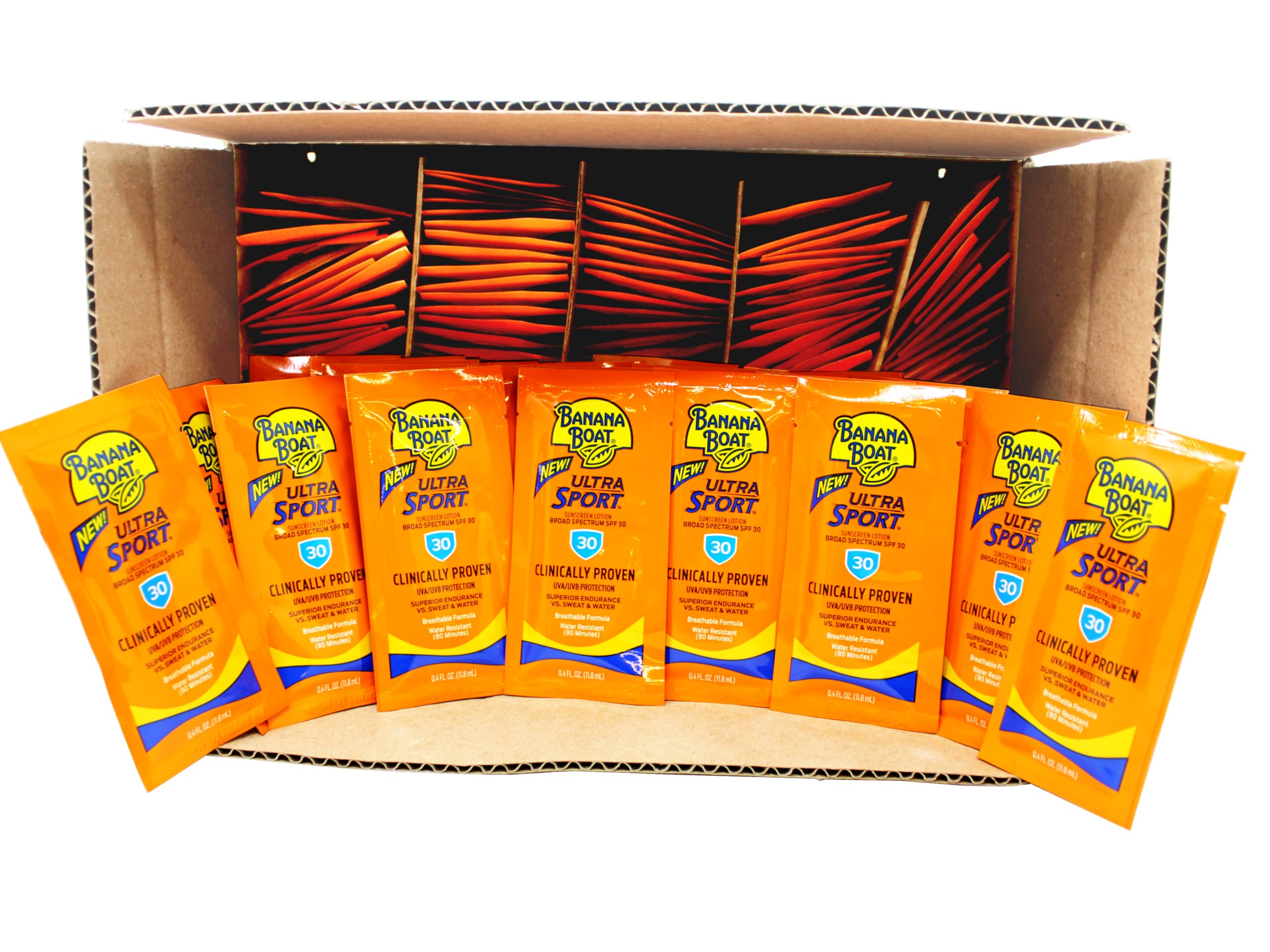 Banana Boat Ultra Sport Sunscreen Packets SPF 30 – 0.4 oz, Water & Sweat Resistant (Pack of 200)