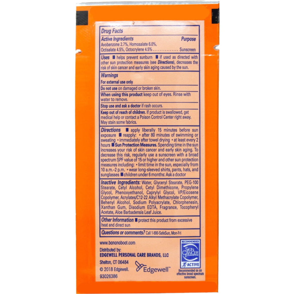 Banana Boat Ultra Sport Sunscreen Packets SPF 30 – 0.4 oz, Water & Sweat Resistant (Pack of 200)