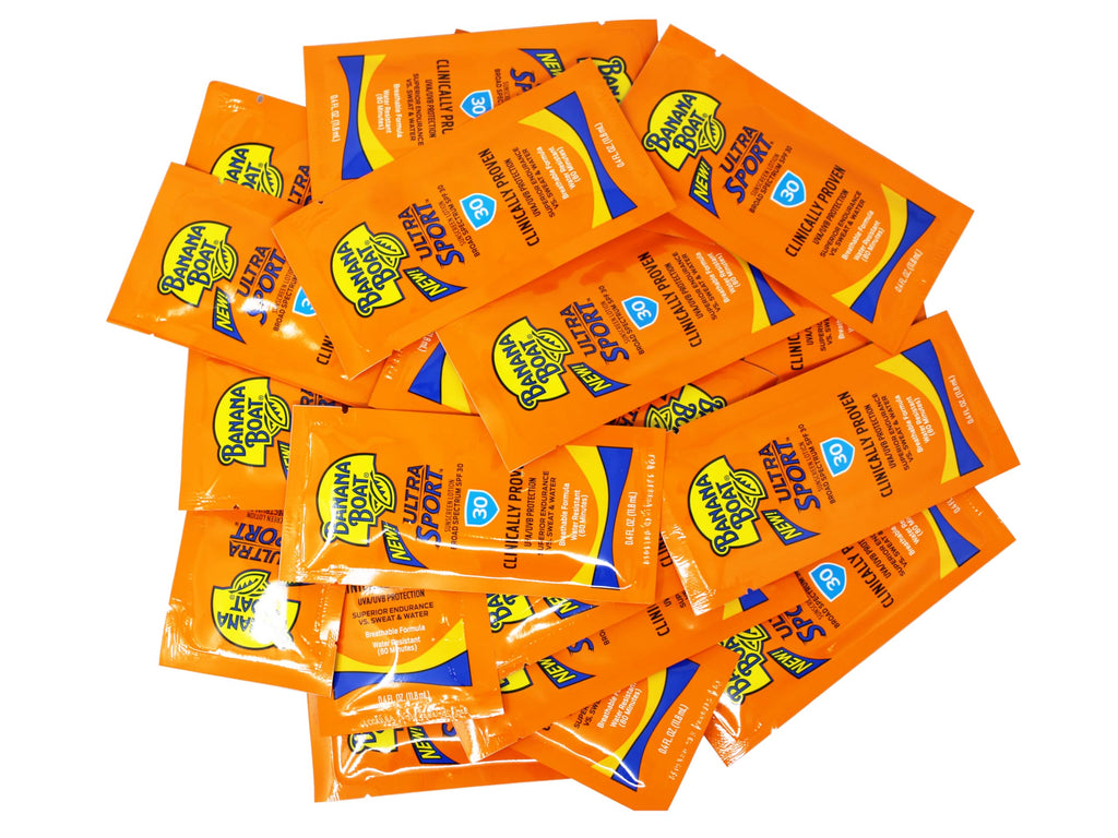 Banana Boat Ultra Sport Sunscreen Packets SPF 30 – 0.4 oz, Water & Sweat Resistant (Pack of 200)