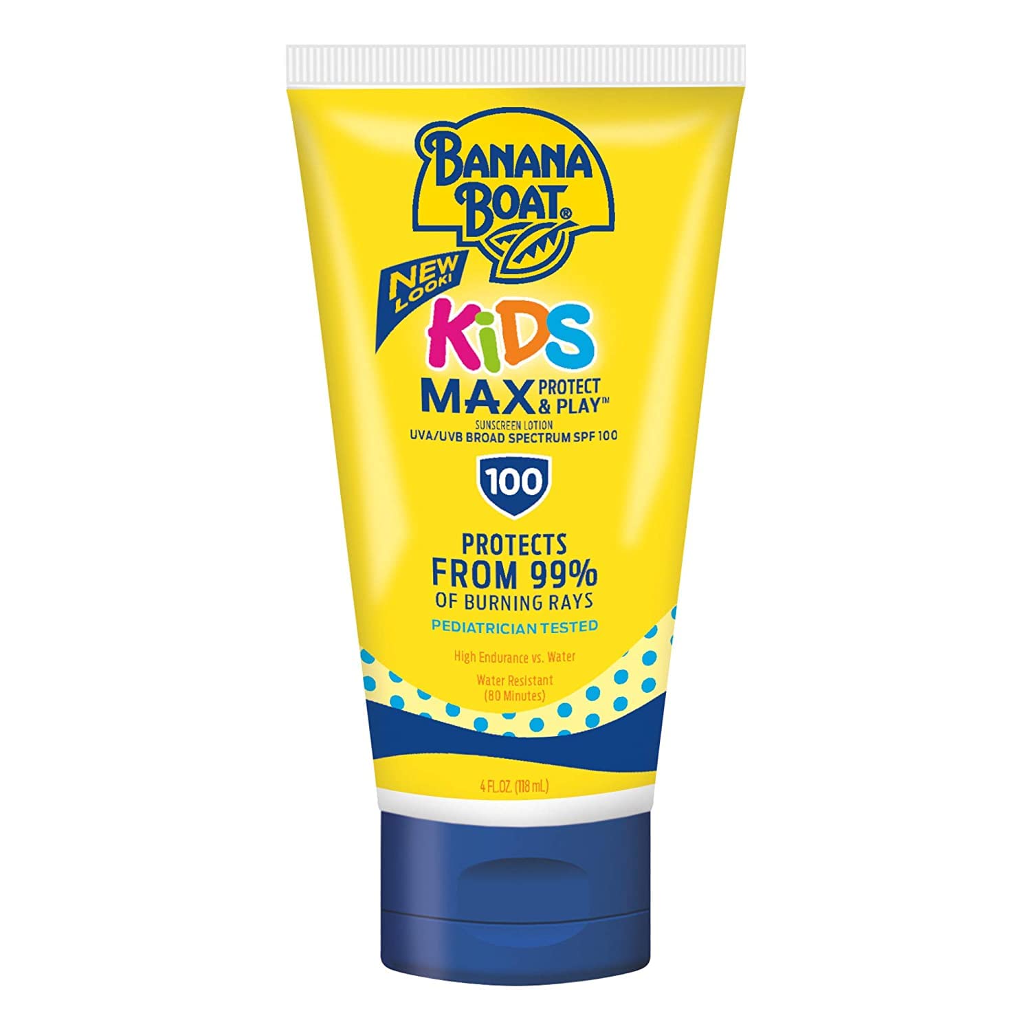 Banana Boat SPF100 Kids Max Protect & Play Lotion – 4 oz x 3 Pack | Broad Spectrum, Water-Resistant 80 Min