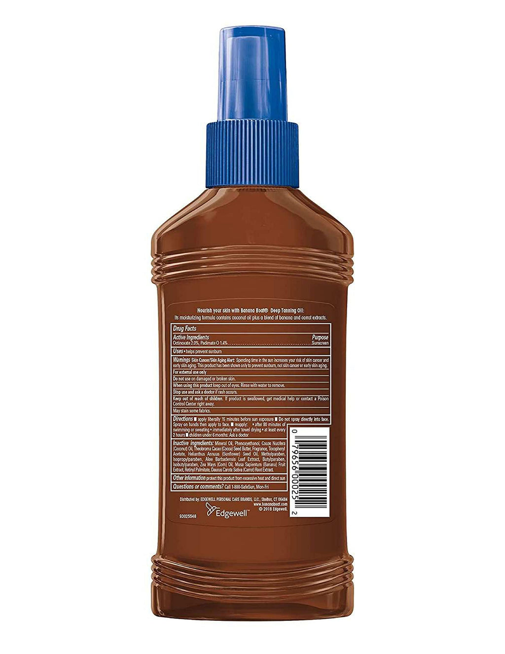 Banana Boat Deep Tanning SPF 4 Spray Oil with Coconut Oil – 2-Pack