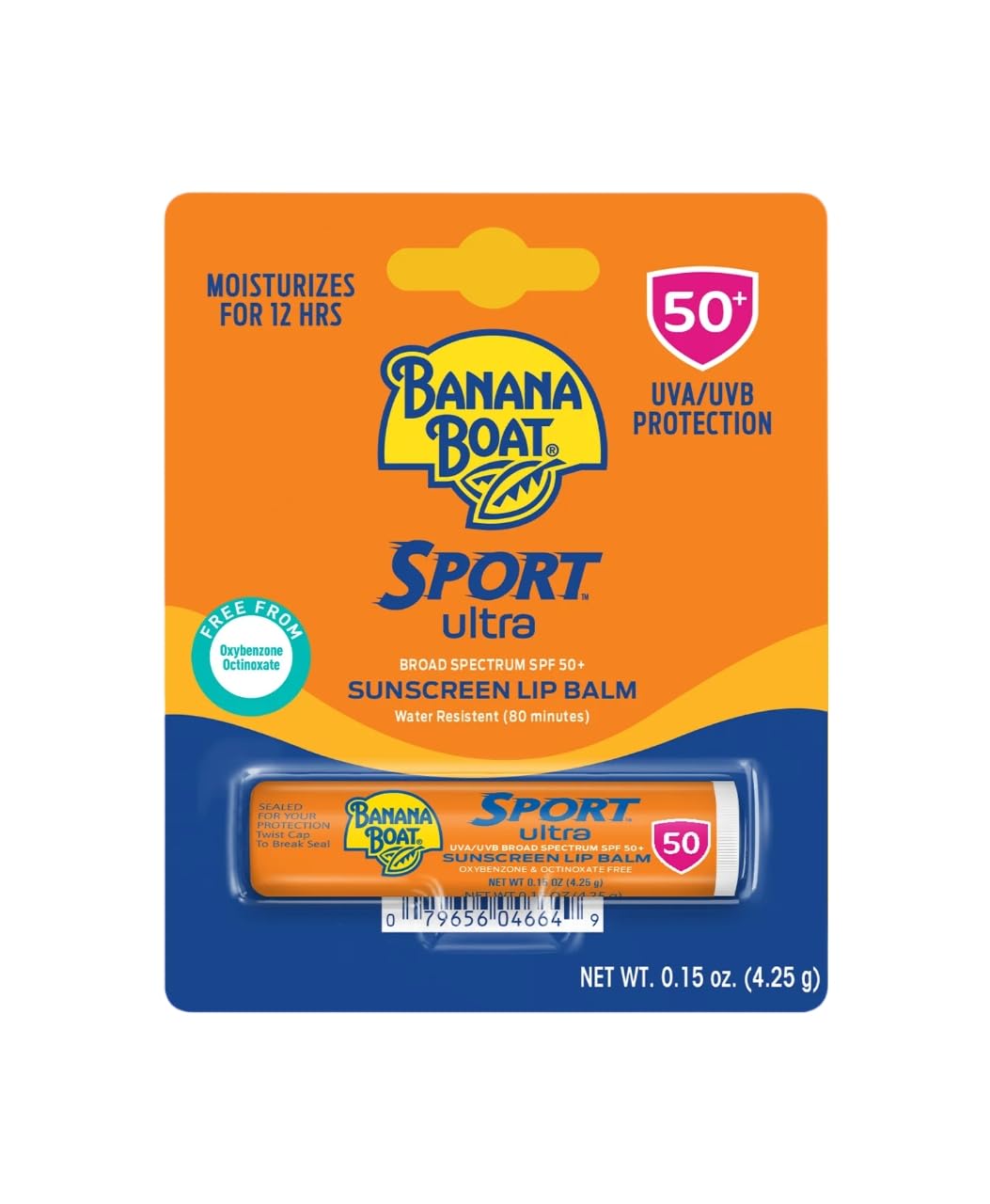 Banana Boat Sport Performance Sunscreen Lip Balm SPF 50 – 0.15 oz (Pack of 7)