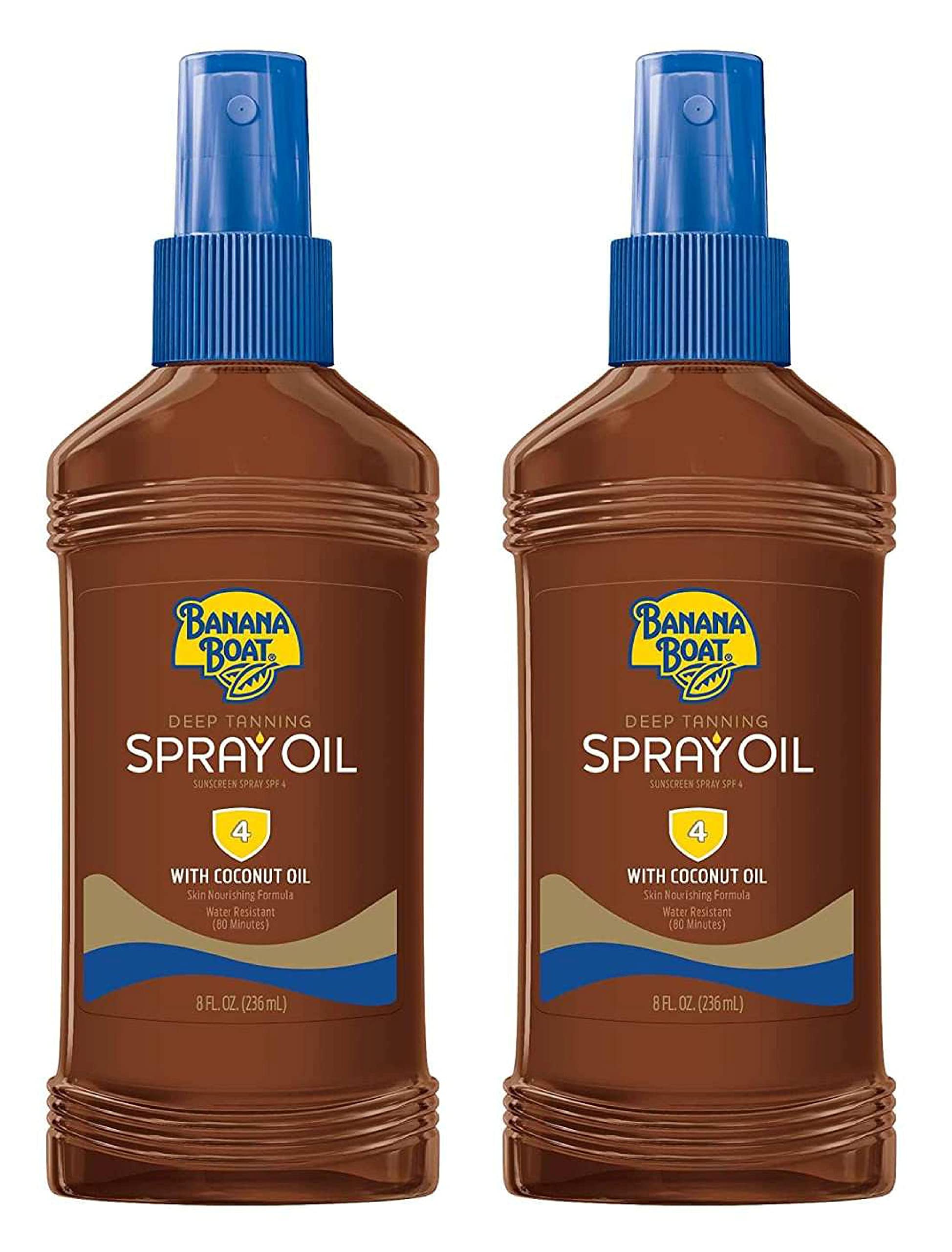 Banana Boat Deep Tanning SPF 4 Spray Oil with Coconut Oil – 2-Pack