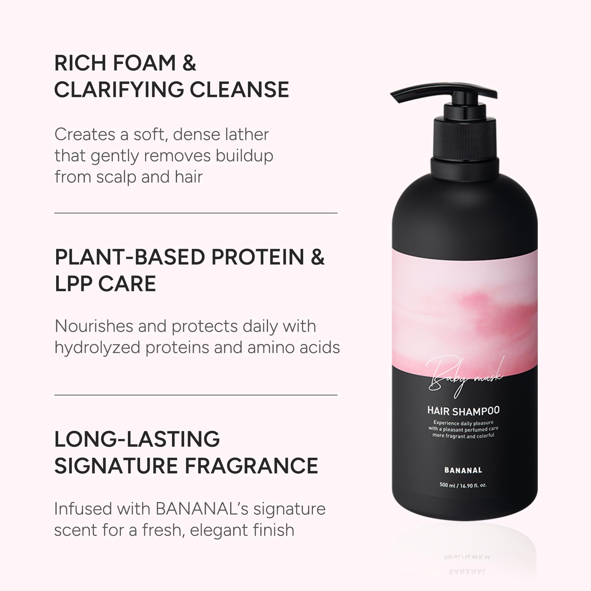 BANANAL Korean Rosemary Shampoo — Sulfate, Silicone & Paraben-Free Scalp Care (500ml / 13.5fl oz)