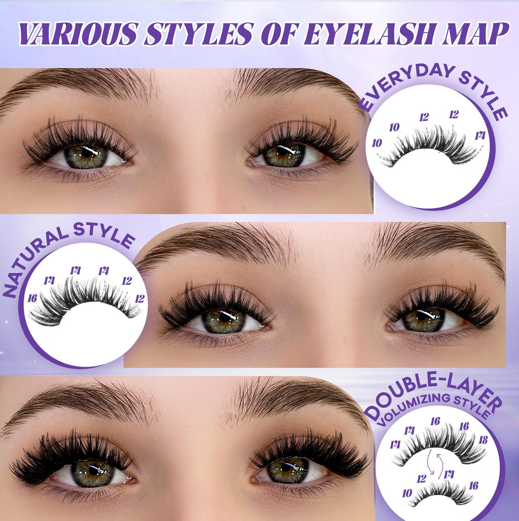 B&Qaugen Manga Lash Clusters Kit SalonSpike 05 – 10-18mm Mixed Fluffy 120pcs DIY Lash Extensions