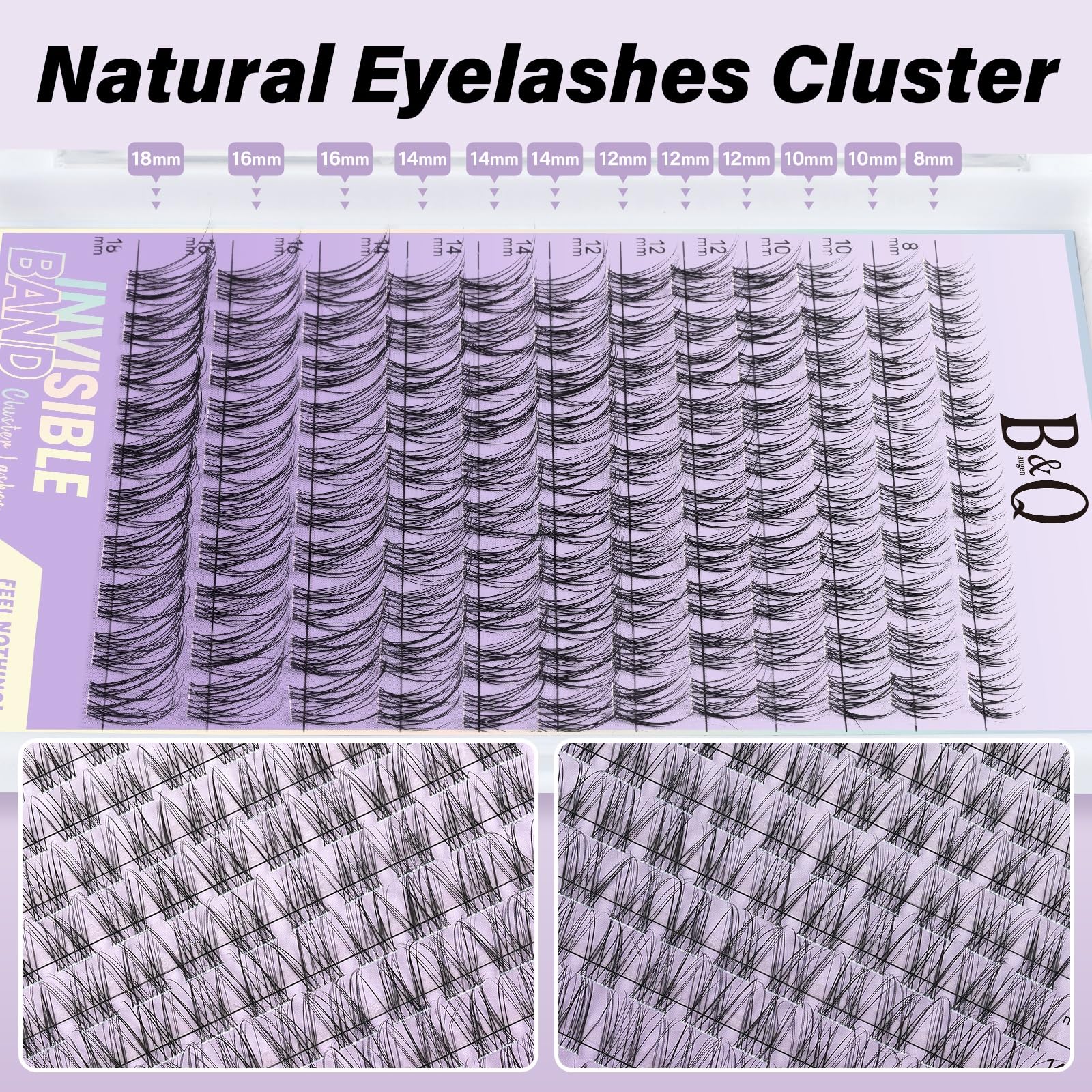 B&Qaugen Flora Lash Clusters Kit – DIY Lash Extensions at Home (120pcs, 8–18mm, Waterproof)