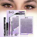 B&Qaugen Flora Lash Clusters Kit – DIY Lash Extensions at Home (120pcs, 8–18mm, Waterproof)