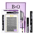 B&Qaugen Lash Clusters Kit 280PCS – DIY Eyelash Extensions with Bond & Seal Waterproof