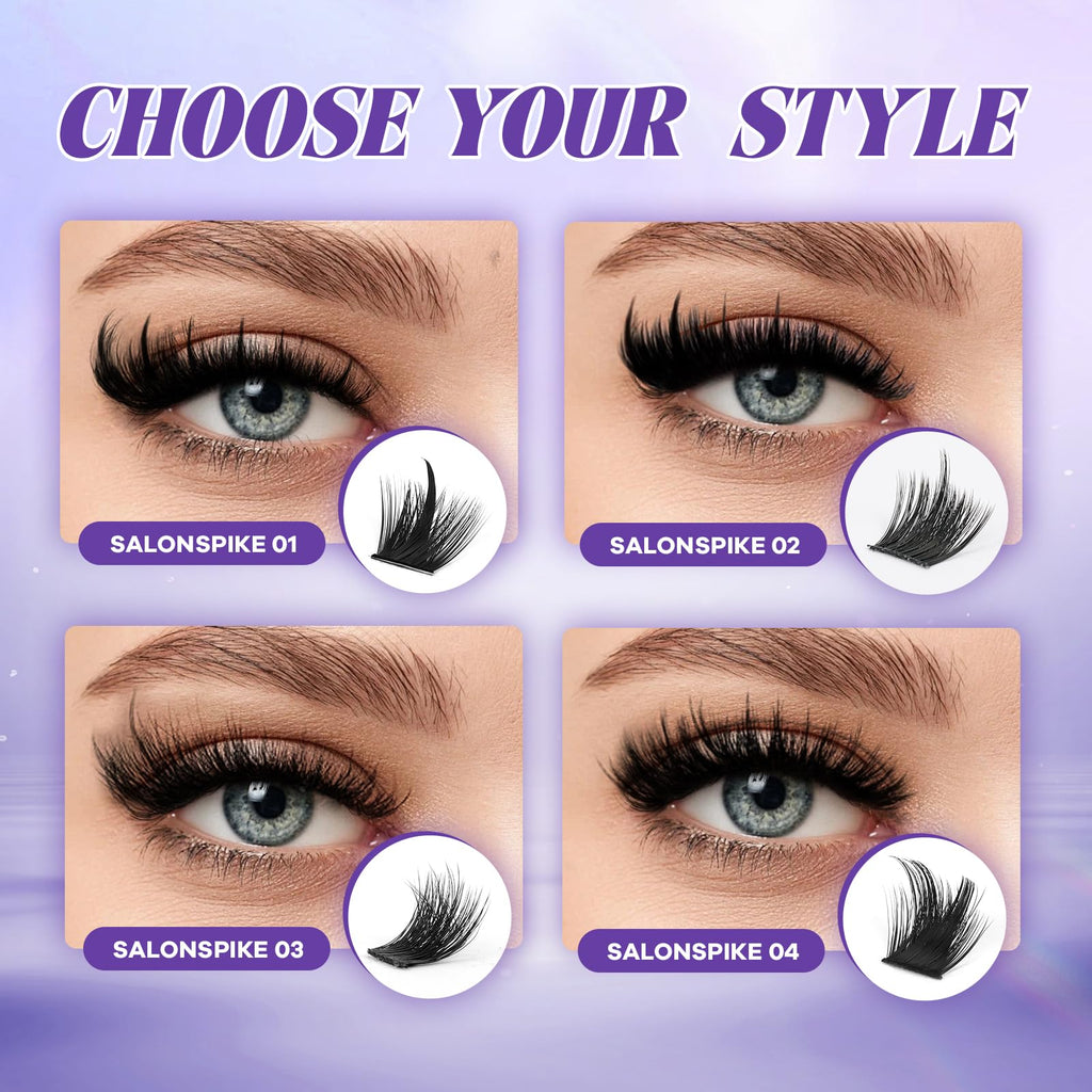 B&Qaugen Manga Lash Clusters Kit SalonSpike 01 – 156pcs DIY Eyelash Clusters (10–18mm Mixed)