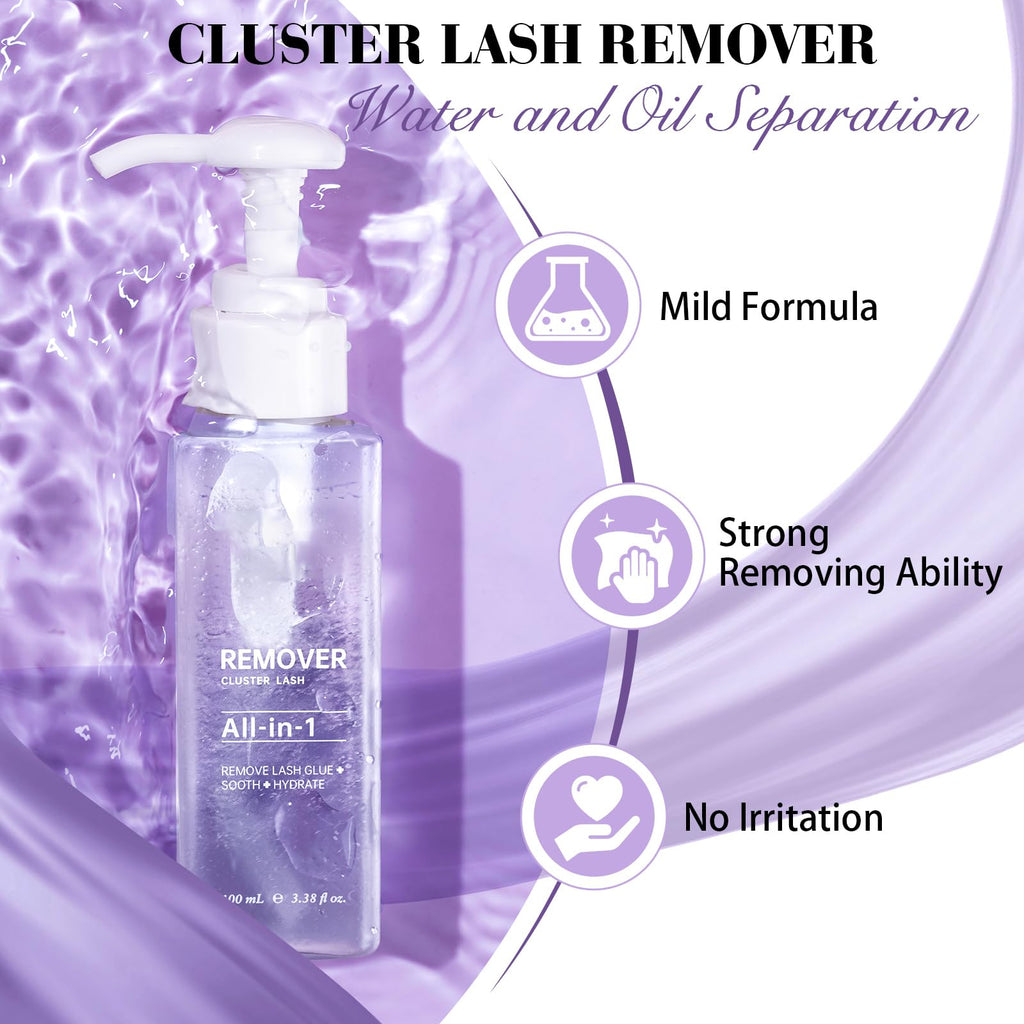 B&Qaugen Lash Remover 100ml – Safe, Oil- and Alcohol-Free Cluster Lash Glue Remover